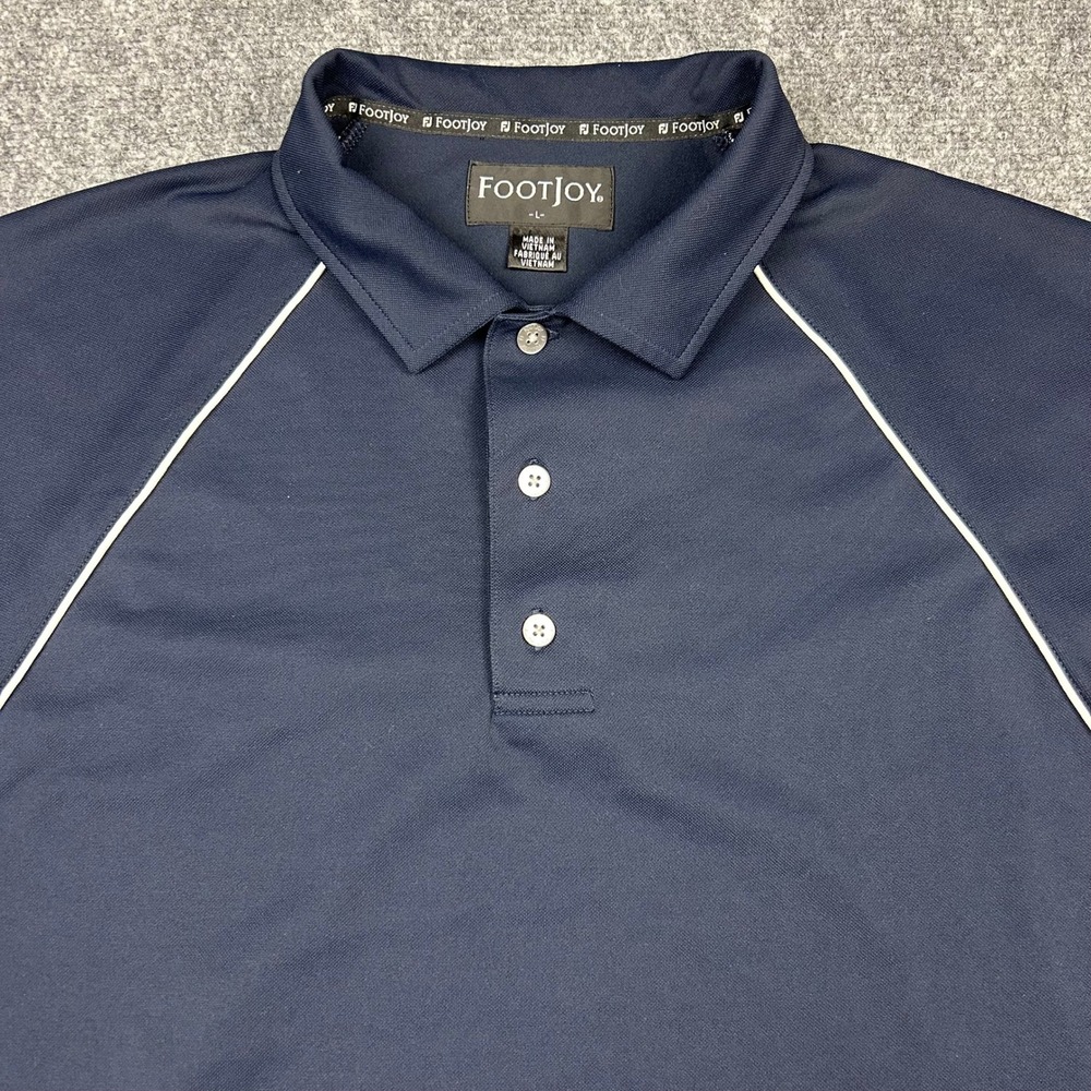 FootJoy Polo Shirt Mens L Navy Blue Golf Performance Raglan Sleeve 1001876